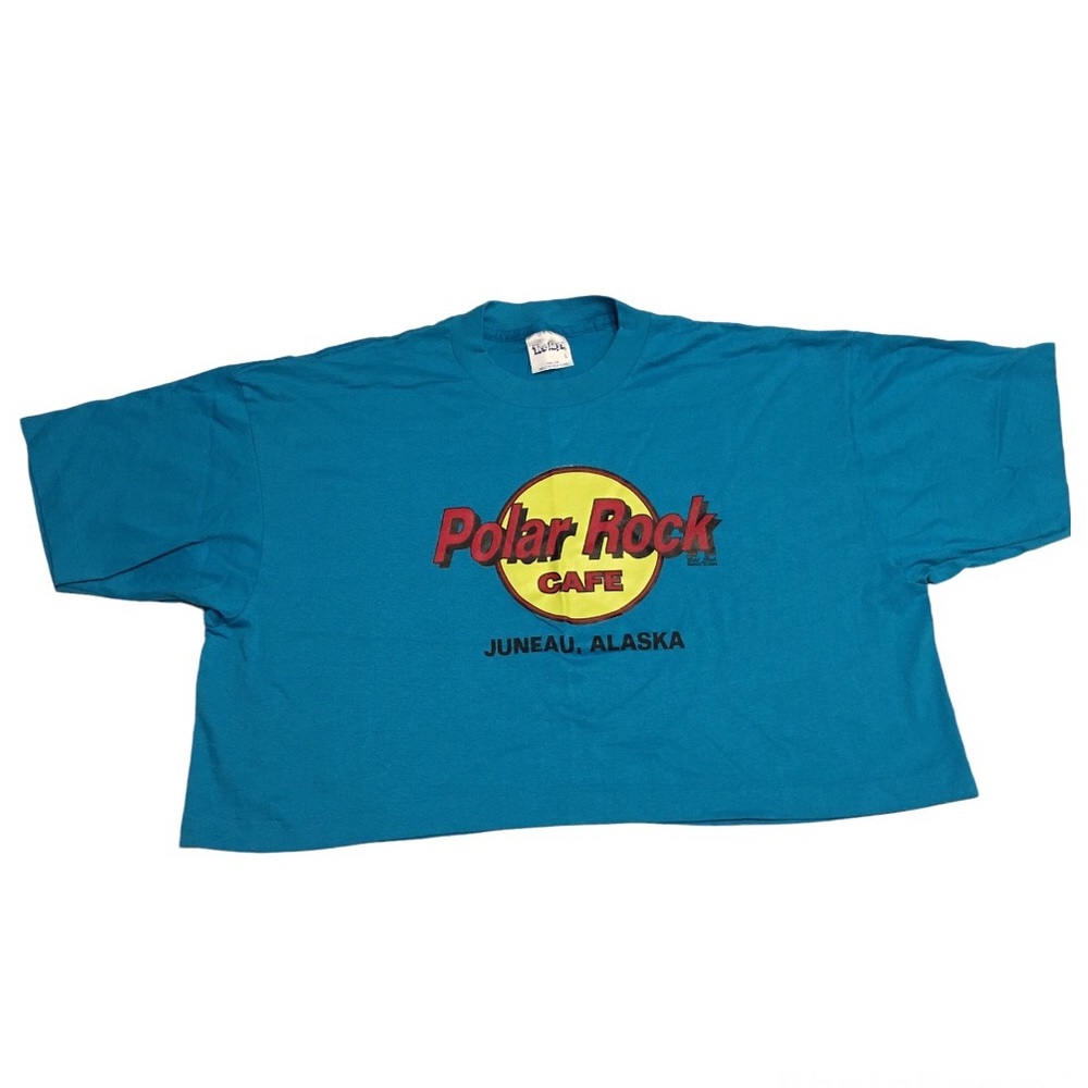 Polar Rock Cafe Alaska Crop T-Shirt Size Large - Picture 8 of 8